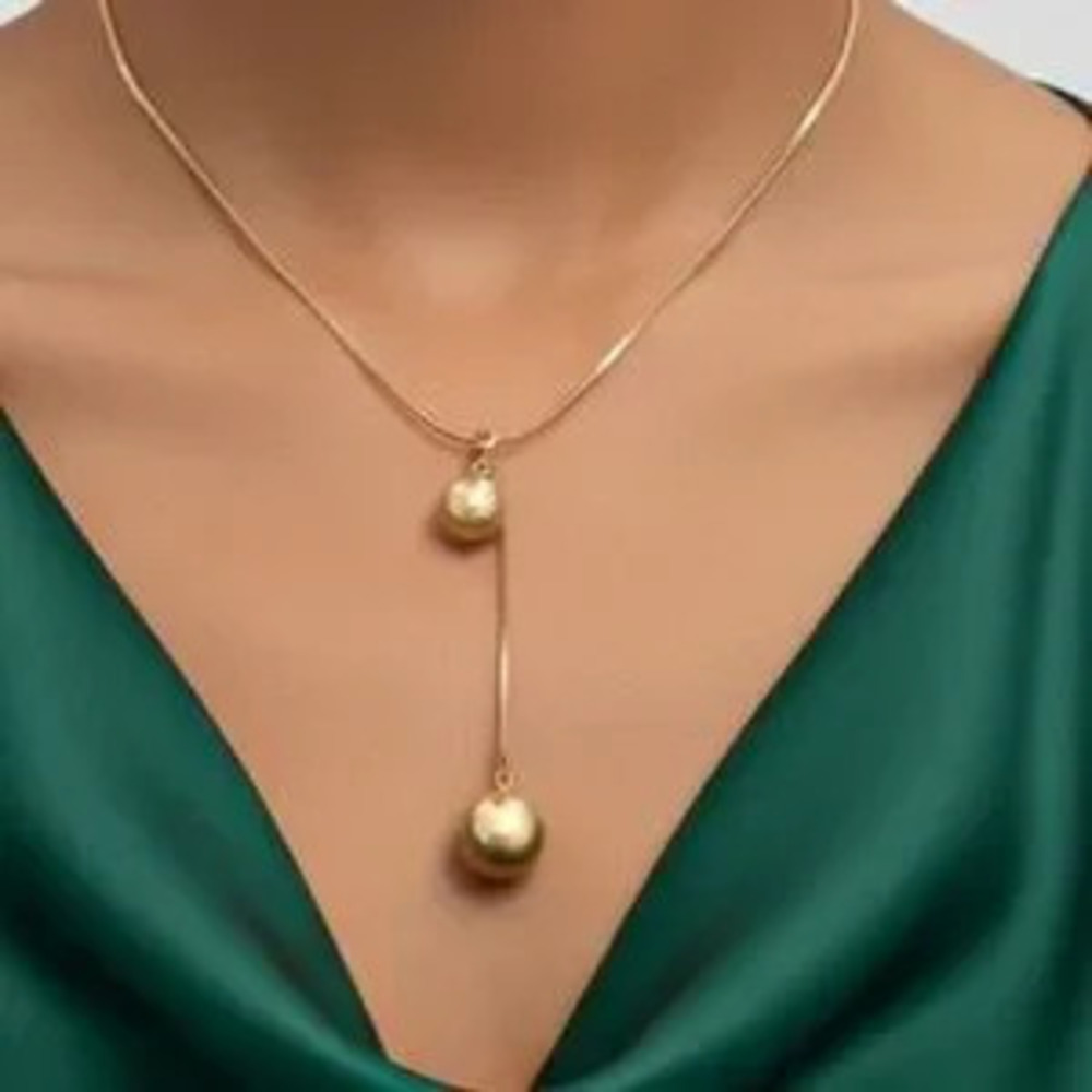 Gold Ball Drop Necklace (5027)